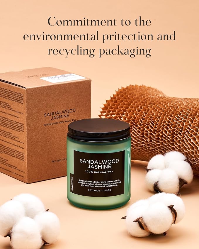 M&SENSE Summer's Night Scented Candles for Home, 7.05oz Natural Soy Wax, 50 Hours Slow Burning, Organic Non Toxic Clean Burn, Aromatherapy Candle for Spa Meditation, Romantic Smelling for Men Women