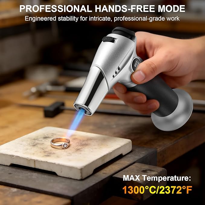 TBTeeK Butane Torch, Kitchen Torch Cooking Torch with Safety Lock & Adjustable Flame for Cooking, BBQ, Baking, Brulee, Creme, DIY Soldering, 2Pack (Butane Not Included)