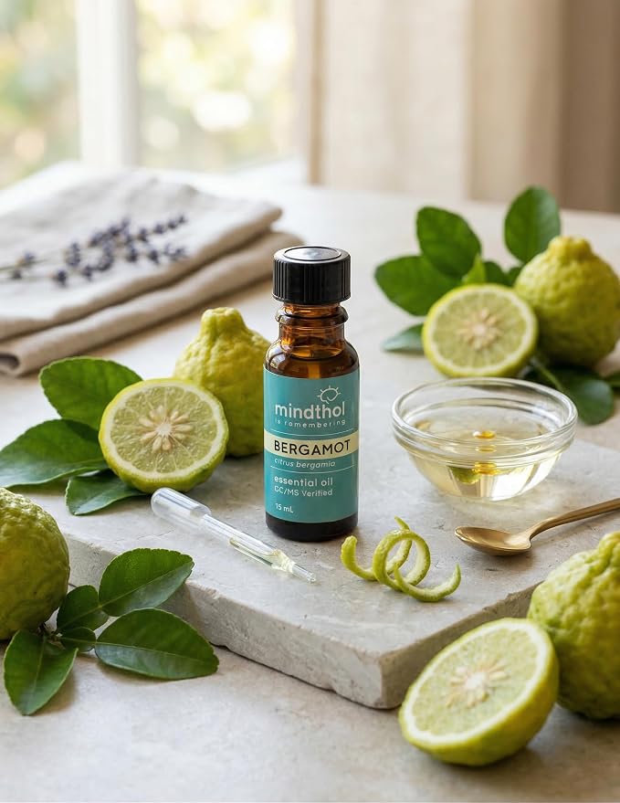 Bergamot Essential Oil 15ml - 100% Pure Therapeutic Grade - Natural Aromatherapy for Mood Uplift, Clarity & Emotional Wellness