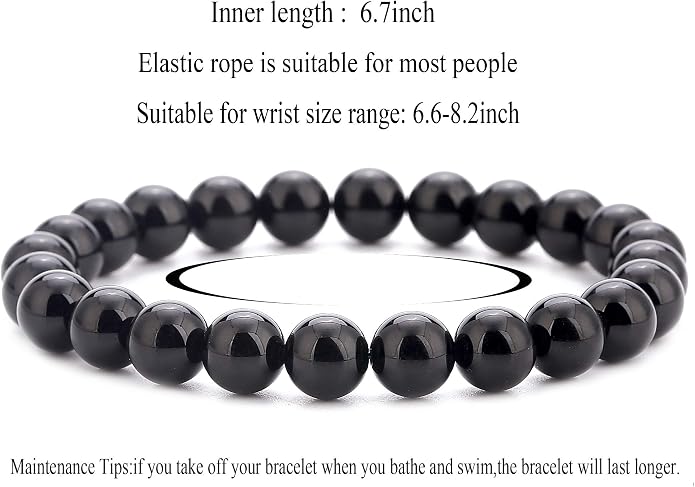 Men Women 8mm Natural Stone Lava Rock Diffuser Bracelet Elastic Yoga Agate Beads Bracelet Bangle