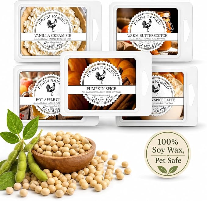 USA Grown Soy Wax Melts - Fall - Bakery Variety Packs – 5 Pack, 16oz Total – Wax Melt Warmer Scents – (Pumpkin Patch Variety Pack)