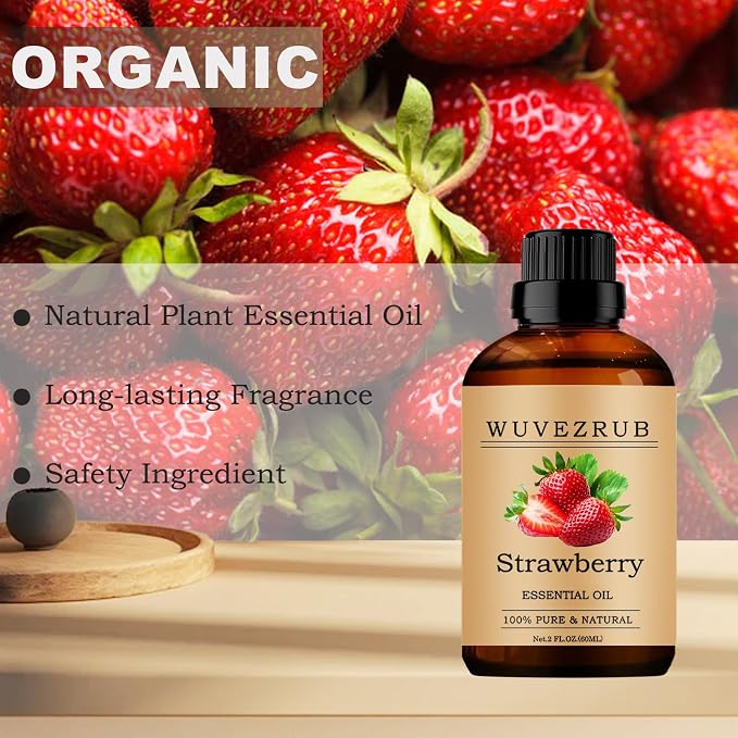 Strawberry Essential Oils, 60ML Pure and Natural Essential Oil for Aromatherapy Diffuser - Strawberry /2 Fl Oz