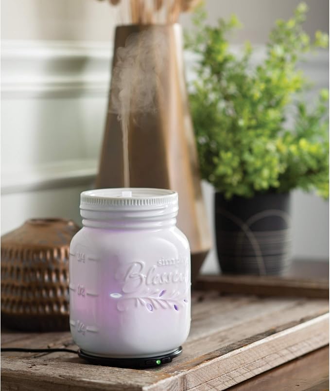 Airome Mason Jar Medium Essential Oil Diffuser|100 mL Humidifying Ultrasonic Aromatherapy Diffuser 8 Colorful LED Lights, Intermittent & Continual Mist, Auto Shut-Off