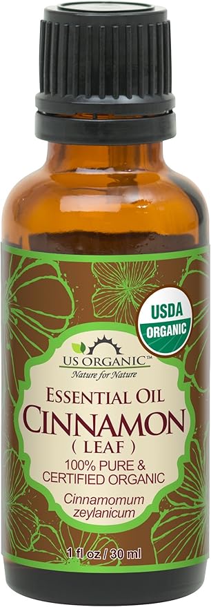 US Organic 100% Pure Cinnamon Leaf Essential Oil - USDA Certified Organic, Steam Distilled - W/Euro Dropper (More Size Variations Available) (30 ml / 1 fl oz)