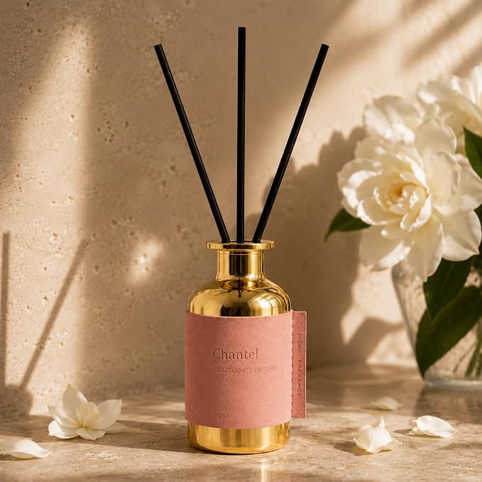 Reed Diffuser Set/Chantel / 2.7oz / Scented Diffuser with Reed Sticks, Long Lasting Home Fragrance for Room Diffuser, Bathroom Shelf Decor