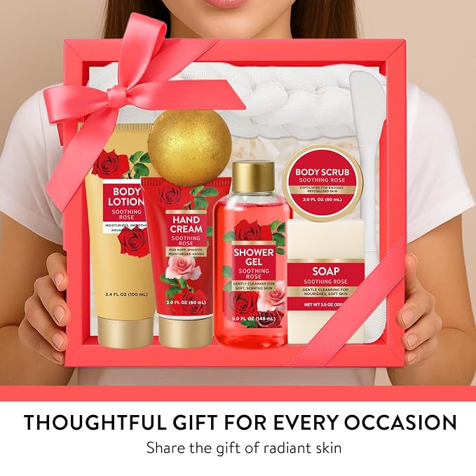 Spa Luxetique Gifts for Women 8pcs of Romantic Rose Gift Set for Women Bath and Body Works Gift Set Spa Gift for Womens Birthday Gift for Womens Mom Wife Girlfriend