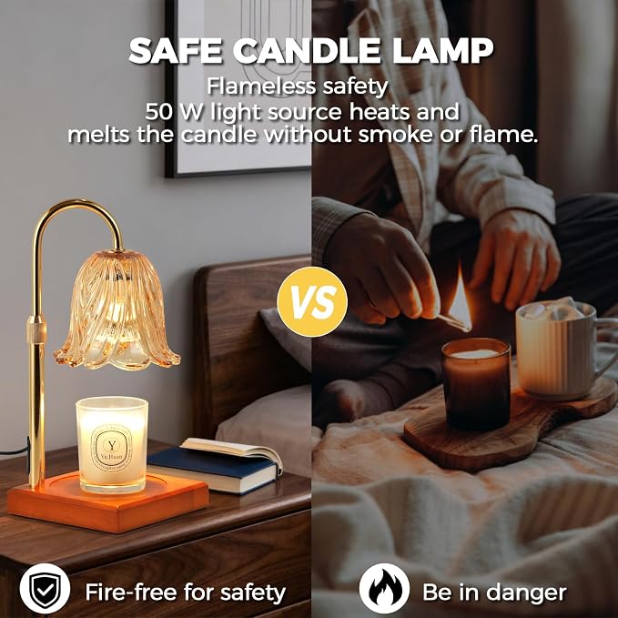 GODONLIF Candle Warmer Lamp with Timer Dimmable, Birthday Gifts for Women Mom, House Warming Gifts New Home Decor, Wax Melt Warmer for Jar Candles