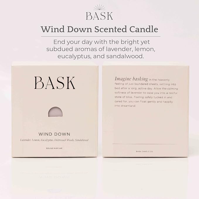 Relaxing Candles for Home by BASK - Scented Candles - Winter Candles - Gifts for Women and Men - Scent: Wind Down