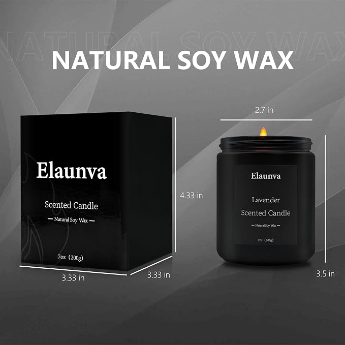 Lavender Scented Candle,7oz(200g),Natural Soy Wax,Aromatherapy Candles,Home Decorations,Romantic Present,Stress Relief and Relax Gift for Men and Women Christmas Gifts