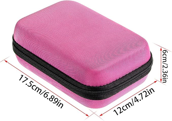 Hipiwe Hard Shell Essential Oil Carrying Case Holds 12 Bottles (Can hold 5ml, 10ml, &10ml Rollers) Travel Size Essential Oils Bag Organizer (Pink)