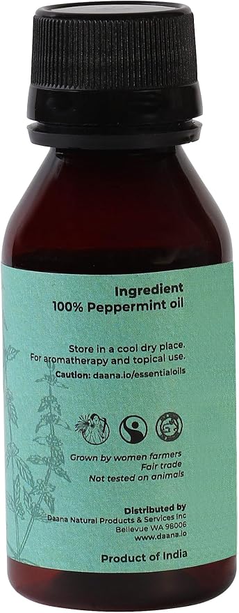 DAANA Peppermint Essential Oil : Pure, Undiluted (2 Fl Oz)