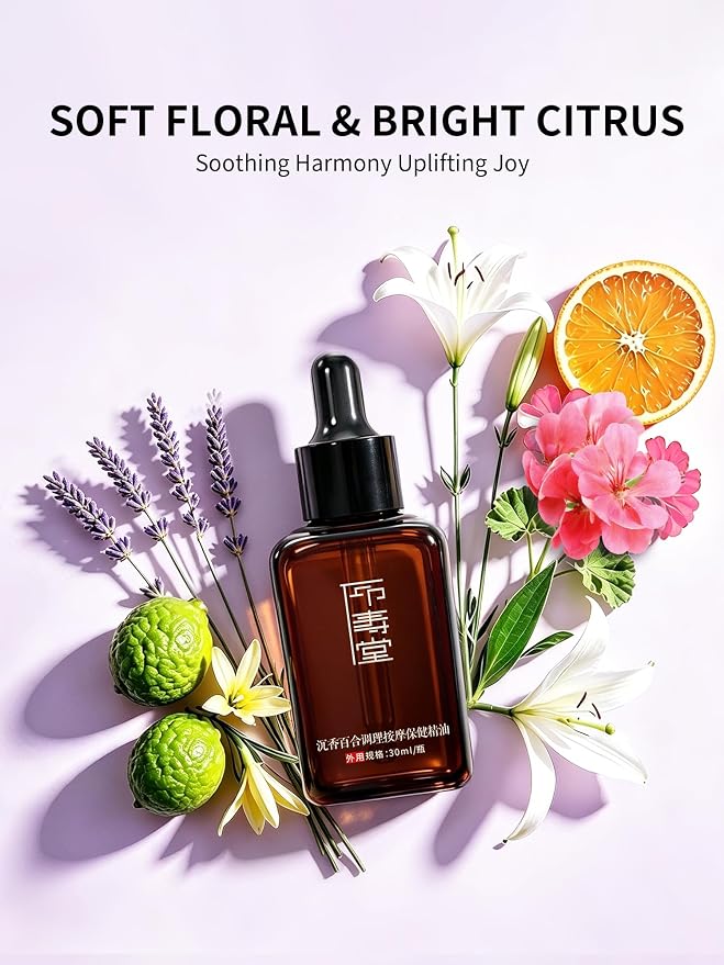 Tranquility Sleep Massage Oil 30ml (1 fl oz) – Premium Body Oil with Rare Agarwood (Oud) & Lily, Non-Greasy Fast-Absorbing Sweet Almond & Grapeseed – Eases Muscle Tension, Gua Sha & Relaxation Gift