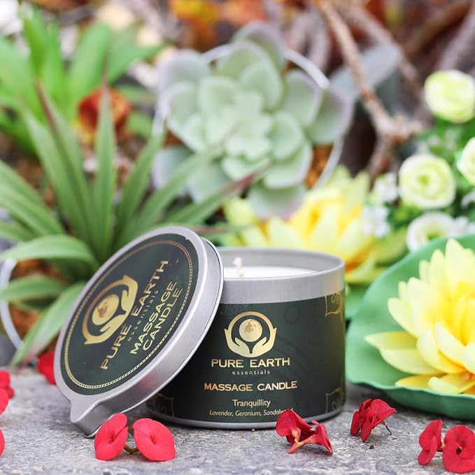 Tranquility Massage Candle - Skin Moisturizing Massage Oil Candles - 6 oz.