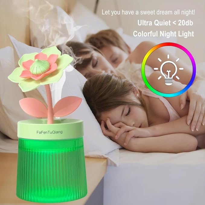 Desk Mini Humidifier, Personal Small Humidifier Diffuser 260ml Portable with Colorful Light Cool Mist,Quiet, Auto Off, Top Fill Air Humidifiers,for Plants,Home,Office,Travel,Work,Women, Birthday