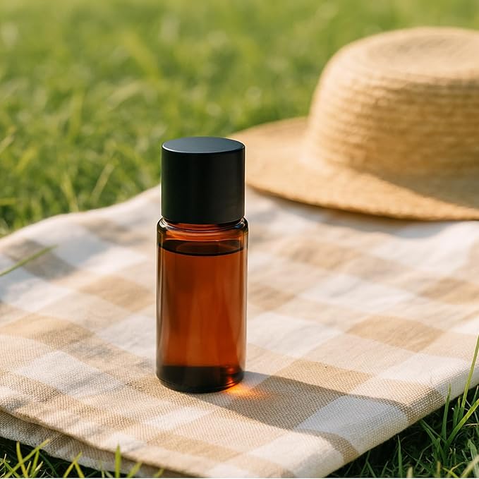 4Packs 50ml/1.76Oz Amber Glass Roller Bottles Refillable Roll On Containers with Plastic Roller Ball & Black Cap Leak-Proof Empty Essential Oil Bottles for DIY Perfume, Massage Oil, Aromatherapy