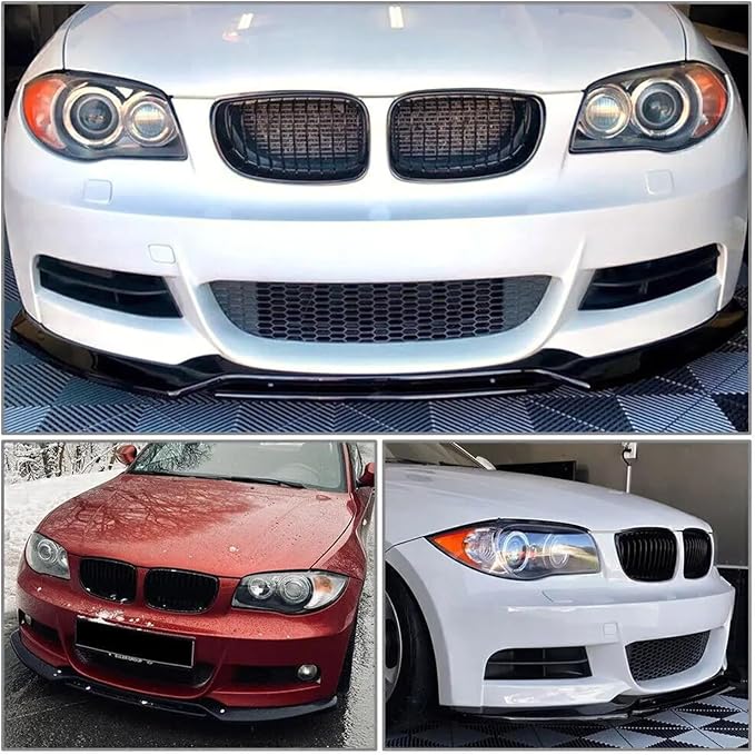 Car Front Bumper Splitter Lip For Bmw E82 E88 1 Series 118d 120i 120d 125i 135i 2008-2013 4Pcs Canard Spoiler Diffuser Body Kits(Gloss Black)