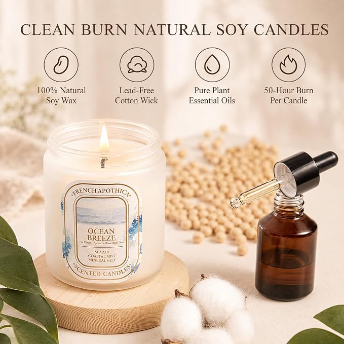 YINUO Scented Candles Gift Set – 4 Pack Natural Soy Wax Aromatherapy Candles, Eucalyptus Mint, Floral & Fresh Scents, Long-Lasting Clean Burn Candle for Home Relaxation & Birthday Gifts for Women