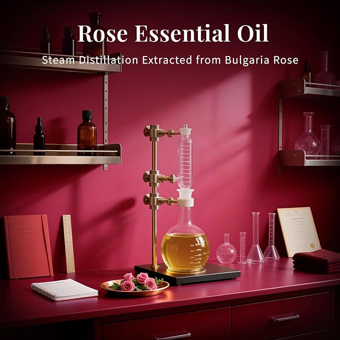 SU JUABA Rose Essential Oil 4 Fl Oz, Rose Oil for Face, Skin, Hair, Diffuser, Aromatherapy -118ml