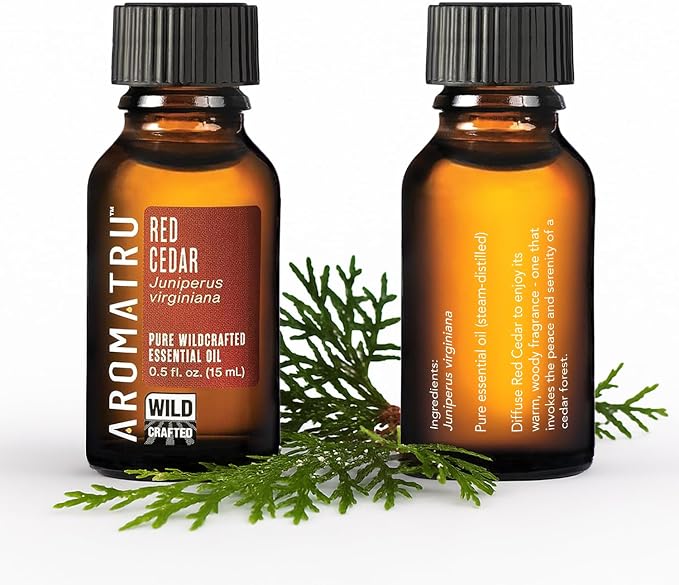 AromaTru Slumber Essential Oil Kit – True Lavender, Red Cedar, Mandarin, and Petitgrain Bigarade – Organic & Wildcrafted – ISO Certified – No Synthetic Fillers – Ethically Sourced