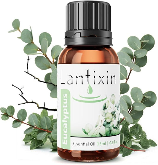 Lantixin 100% Pure Eucalyptus Essential Oil – Natural Undiluted Scent for Diffuser – Clearing & Refreshing Home Fragrance for Ultrasonic Diffusers, Meditation & Crafting – 0.5 fl oz(Eucalyptus)