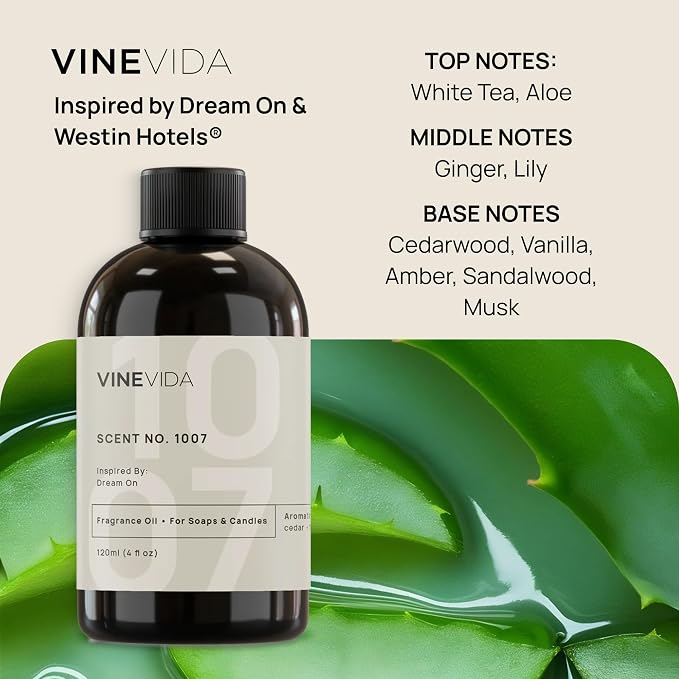 VINEVIDA 4oz Scent No.1007 Fragrance Oil for Candle and Soap Making - Natural Candle Scents Made in USA