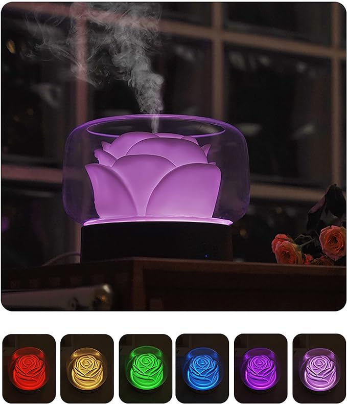 Diffusers for Essential Oils Large Room: SEVEYEE 500ml Aromatherapy Diffuser for Home Bedroom - Big Capacity Running 24 Hours Waterless Auto Off with 7 Colors Lights - White