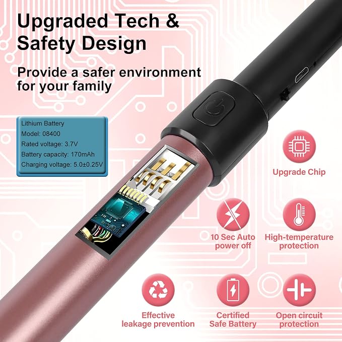 Candle Arc Lighters Long Flexible Neck 70cm Telescopic Rechargeable Electric Flameless Lighter for Kitchen Fireplace Pilot Light BBQ Stove (Pink)