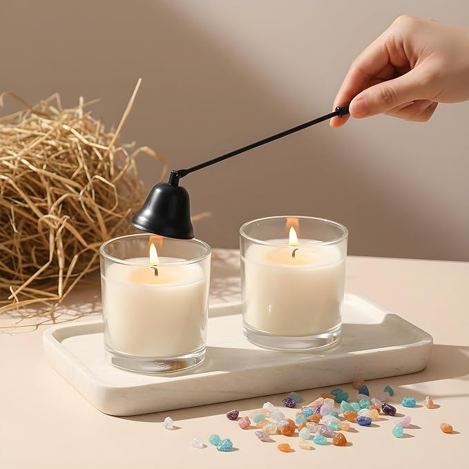 6 Pack Black Candle Snuffer Vintage, Premium Stainless Steel Wick Flame Extinguisher, 8.3 Inch Wick Snuffer with Long Handle, Elegant Design for Candles, Candle Accessory for Candles Lovers