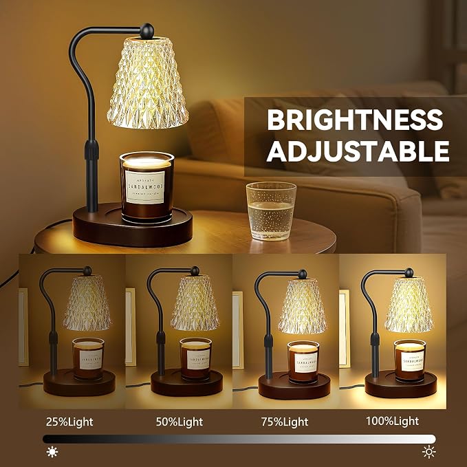 Candle Warmer Lamp with Timer Dimmable, Birthday Gifts for Women Mom, House Warming Gifts New Home Decor, Wax Melt Warmer for Jar Candles with 2 Bulbs
