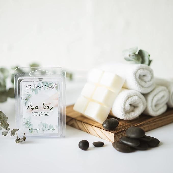 The Candle Daddy Spa Day - Relaxing Aroma Therapy Eucalyptus Scented Wax Melt - 1 Pack - 2 Ounces - 6 Cubes