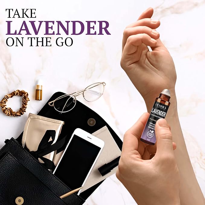 Lavender Essential Oil Roll On – Pre-diluted Calming Lavender Oil for Relaxation, Sleep & Skin Care, Aromatherapy Roller, Lavender Roller Ball, Calming Gifts for Women, Men By Fiora Naturals