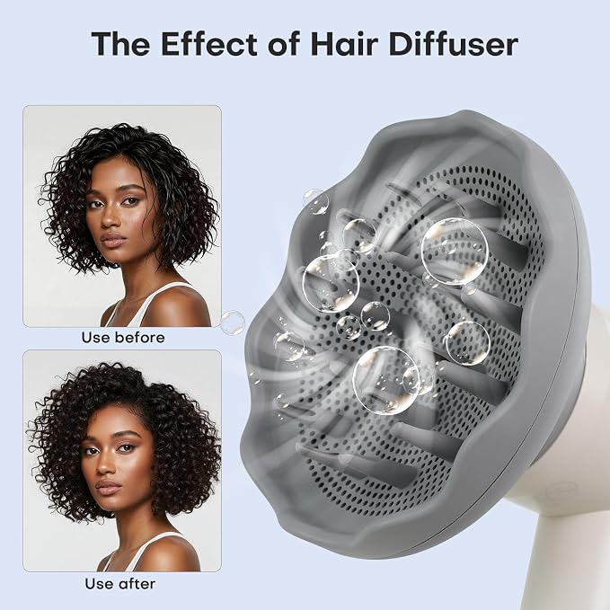 Magnetic Diffuser Only Designed for Uniorange Hair Dryer, not FIT Other Models. Professional Magnetic Styling Tool for Curly & Wavy Hair, Anti-Frizz & Quick Drying Diffuser for Natural Textured Hair