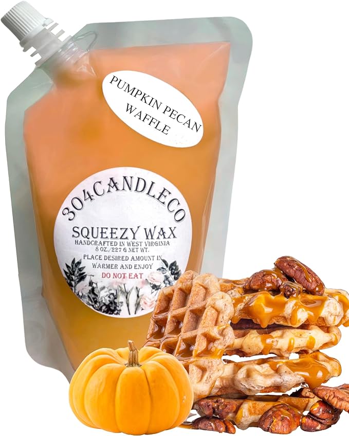 304CandleCo Large Squeeze Soy Wax Melt - 50 SCENTS! - Highly Fragrant & Hand-Crafted - Easy Mix & Match - American Made - Perfect for Wax Warmers (3oz, Pumpkin Pecan Waffles)