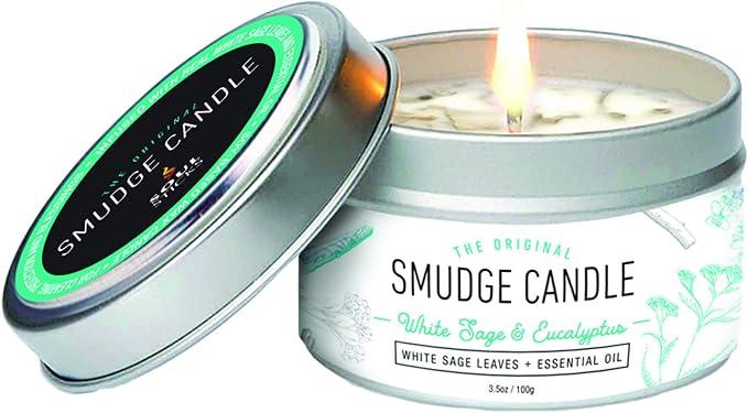 SOUL STICKS Smudge Candle for Cleansing House, Meditation, Chakra Healing, Aromatherapy | 3.5 Ounce Smudge Candle for Spiritual Cleansing (White Sage & Eucalyptus)