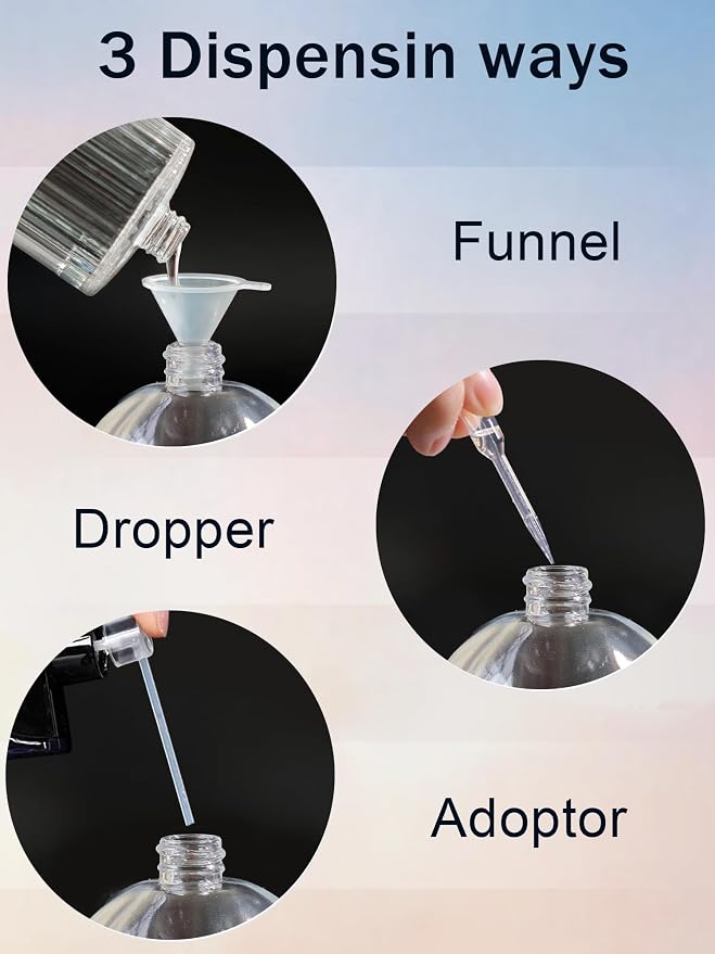 50ml/1.7 Oz Glass Spray Bottle Perfume Atomizer,Empty Travel Refillable Perfume Spray Bottle with 3 Kinds of Dispenser (Clear Glass, 50ml)