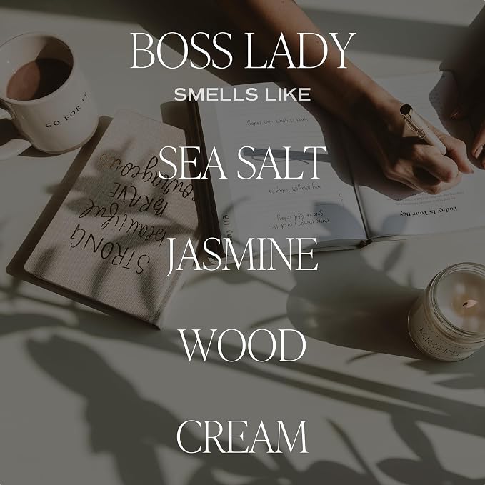 Sweet Water Decor Boss Lady Candle - Work Bestie, New Job Gifts for Women - Boss Gifts for Women - 9oz Clear Jar, 40+ Hour Burn Time - Made in the USA