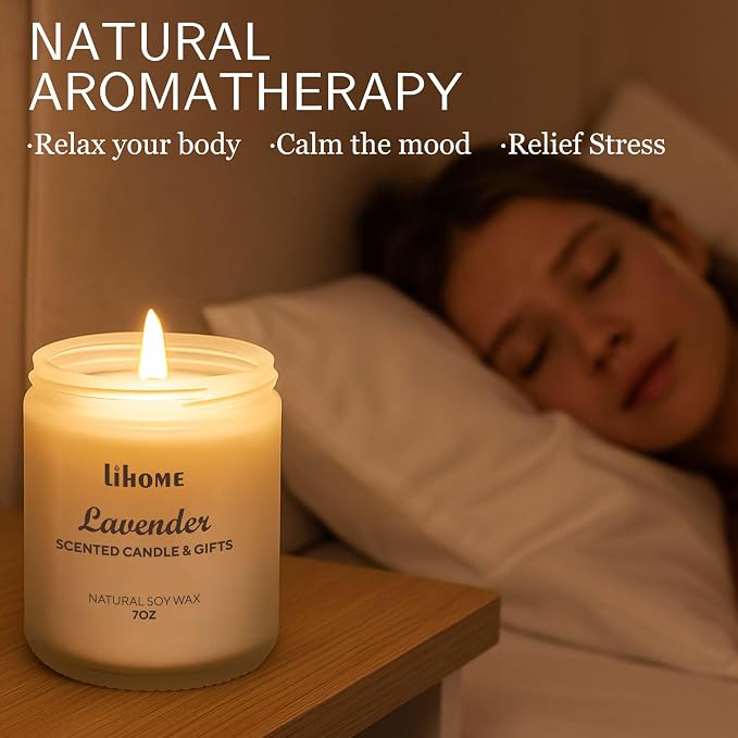 Candles Gifts for Women, Natural Soy Wax Candle for Home Scented Perfect for Christmas, Birthday, Mother's Day, Lavender Scented Candles