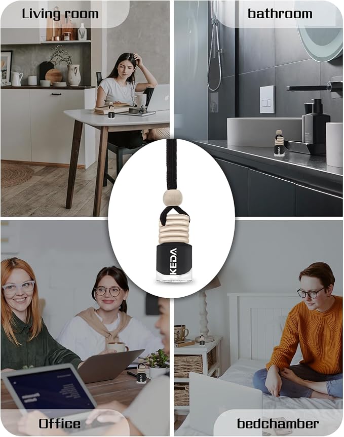 ikeda fragrance Automotive Air Freshener 4ml Car Scents | 45-Days Keep Fragrance | Automobile Hanging Diffuser Bottles | Remove Auto Odor Long-Lasting Fresh Air for Home Deodorizer (Dark Night)