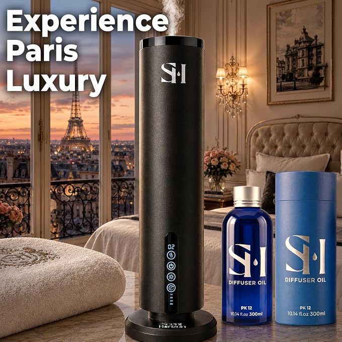 Paris 24k PK12 Hotel Scent Diffuser Oil | 10.14 Fl oz (300 ml) - Waterless Diffuser Oil Refill & Highly Concentrated Fragrance Oil, Diffuser Oil Scents Luxury, Hotel Oil Diffuser