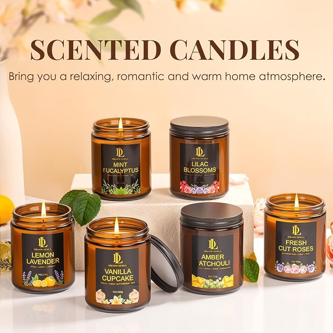 Mint Eucalyptus Candles, Mint Eucalyptus Scented Candle, Mother's Day Candle Gifts for Women, Soy Candles for Home Scented, 7oz 50 Hours Burn