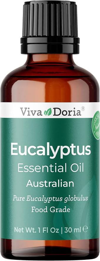 Viva Doria Eucalyptus Essential Oil, 100% Pure, Natural, Essential Globulus Oil, Australian Type, Undiluted, for Aromatherapy | Food Grade, 30 mL (1 Fluid Ounce)