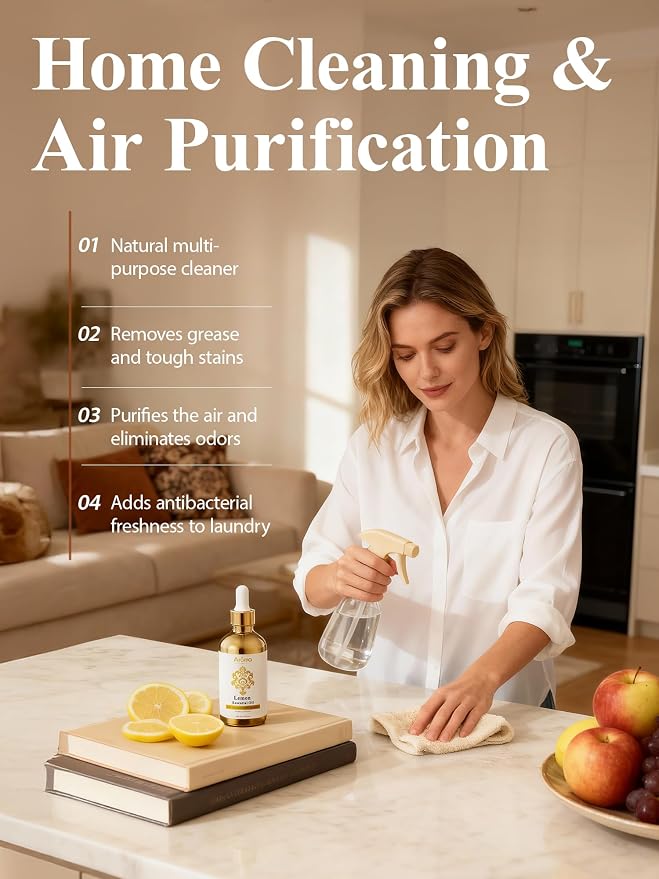 100% Pure Lemon Essential Oil 4 fl oz Thieves Oil Essential Oil - Essential Oils for Diffusers & Aromatherapy & Home Care Gifts for Women - Lemon Oil Essential Oil