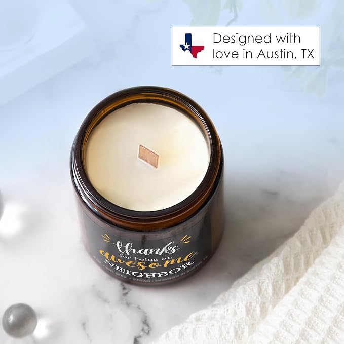 Neighbor Candle, Thoughtful Neighbor Gift Ideas, Best Thank You Gifts for Men and Women, Appreciation Gifts for Him or Her, Ideal Presents for Special Occasions, Birthday, Christmas, Gift-Ready