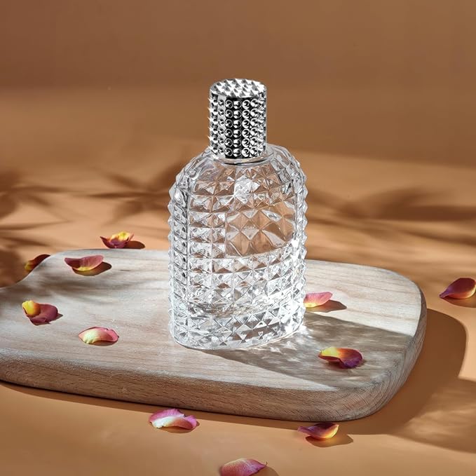 100ml/3.4 Oz Glass Spray Bottle Perfume Atomizer,Empty Travel Refillable Perfume Spray Bottle with 3 Kinds of Dispenser (A1)