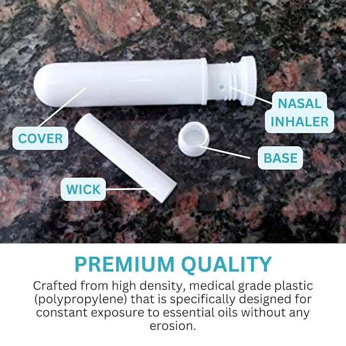 Wild Essentials Essential Oil Inhaler Tubes, Sticks (150 Pack), Wicks, Aromatherapy On The Go, Compact, Lightweight, Made in USA, Thick Medical Grade Plastic, Portable, Degradation Resistant, Premium