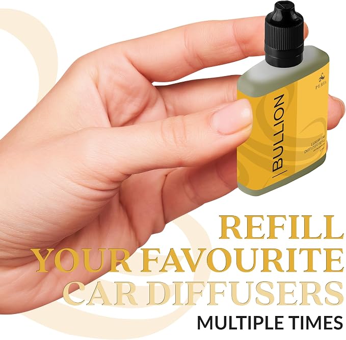 Bullion Car Air Fresheners (Refill) | Affordable Car Air Fresheners for Men | 50ml Diffuser Refill | 6 Months Freshener Long Lasting | Gift-Ready Men's Pefume by Perfa