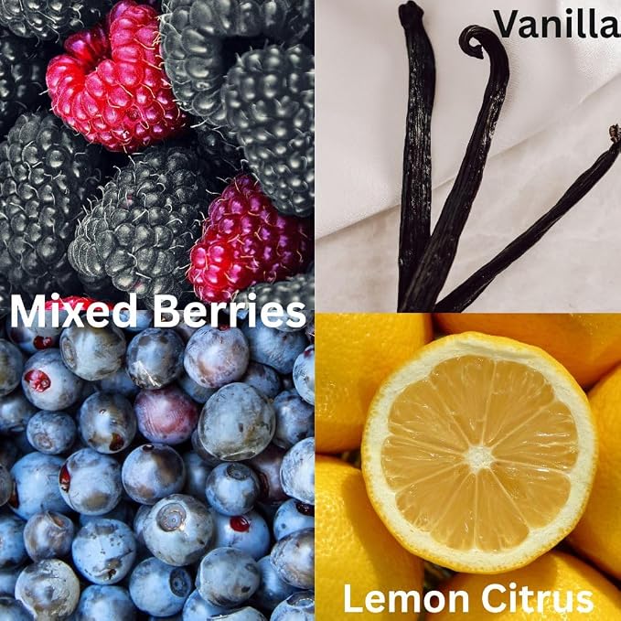 Wicks & Wine Soy Blend 3-Wick Cotton CORE Candle 14oz (Mixed Berries)