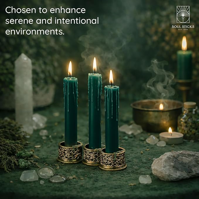 SOUL STICKS Abundance Magic Spell Chime Candles 20 Pack - Ideal for Altar, Rituals, Ceremonies, Meditation Purple Candle for Witchcraft Supplies, Wiccan Supplies, Unscented Candles Clearance