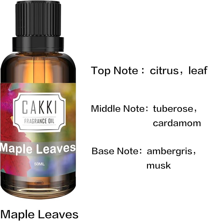Essential Oils for Diffusers for Home, Scent-Maple Leave, Single Large Size 50ml, CAKKI Fragrance Oils, for Candle Making, for Soap Making, Diffuser Oil Scents