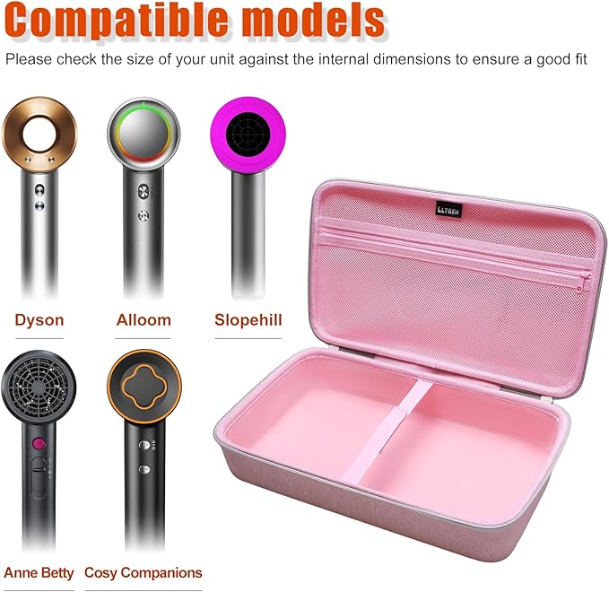 L LTGEM Hair Dryer Case Compatible with Dyson Supersonic Hair Dryer, Laifen SE/SE Lite, Slopehill 1902, Cosy Companions ZCY883, Wavytalk Blow Dryer Cases, Blow Dryer Storage Cases, Blue(Case Only)